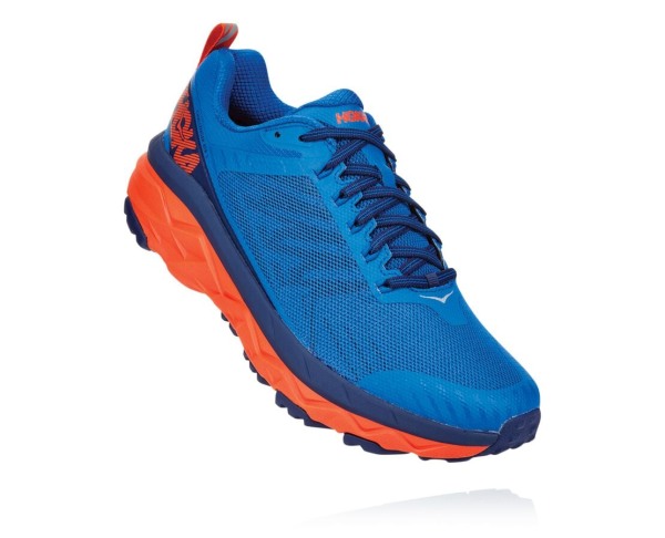 Hoka One One Challenger ATR 5 Mens UK - Royal / Red Trail Running Shoes - EPBTN5092